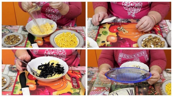 Новогодний салат «Початок кукурузы» из сыра и чернослива — вкусный рецепт