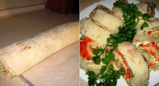 Как быстро приготовить вкусный овощной рулет из лаваша